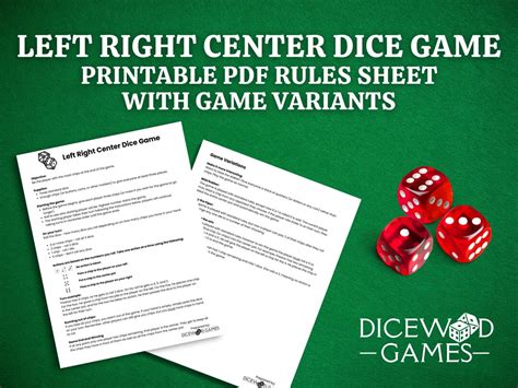 dice game with dollar bills|LEFT CENTER RIGHT Game Rules .